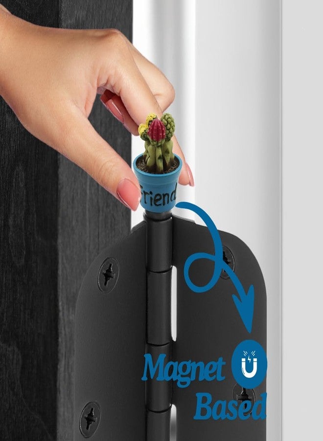 Wallertree Mini Cactus Hinge Heads Decorative Topper Set of 7 - Magnetic Hinge Head Toppers - Potted Plants Door Hinge Head Home Decoration - Image 2
